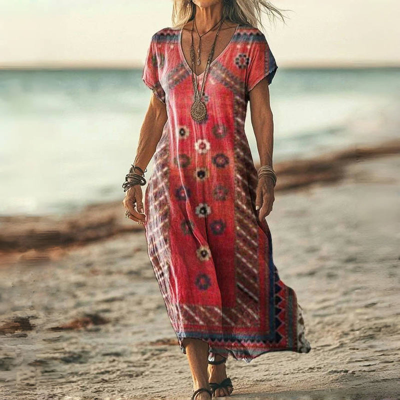 Vintage Ethnic Floral Dress