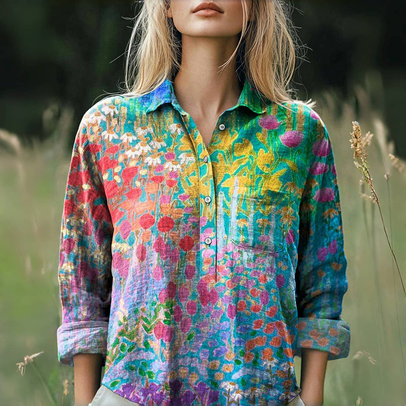 Kleurrijke Bloemenprint Blouse