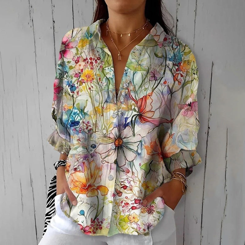 Vintage Floral Print Blouse