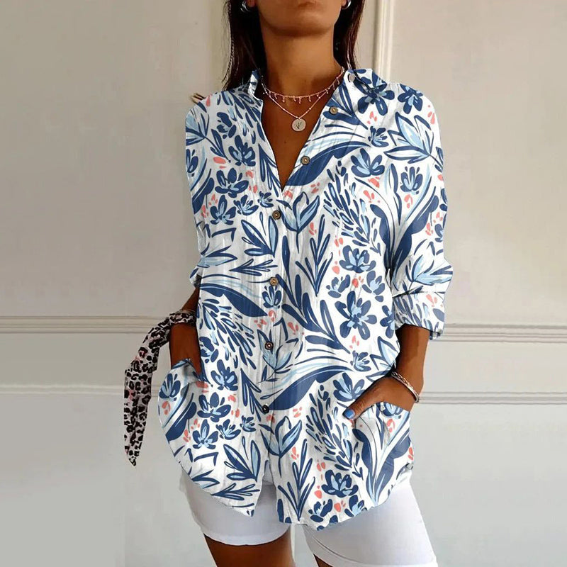 Vintage Floral Print Blouse