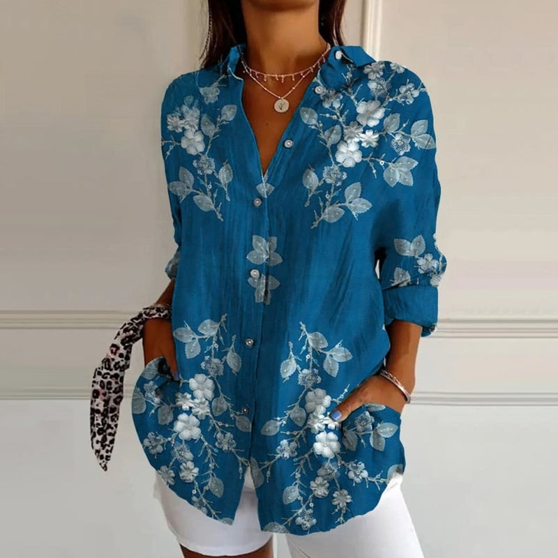 Vintage Floral Print Blouse
