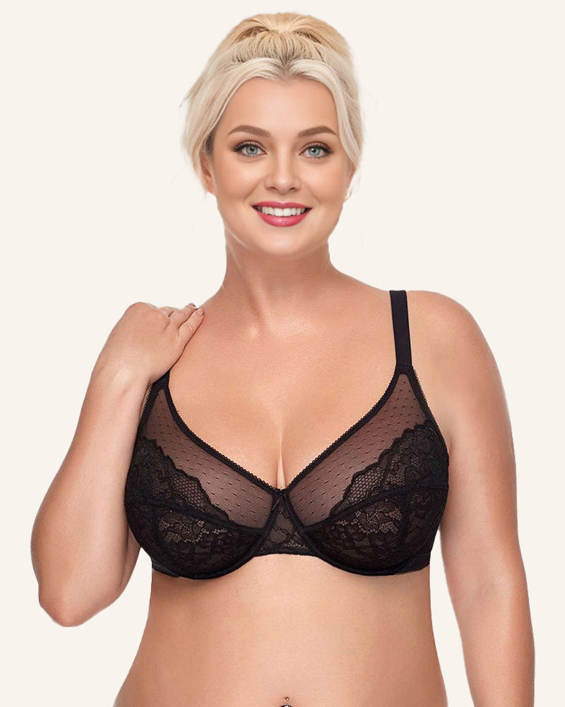 Full Coverage Lace Minimizer Bra - Petal