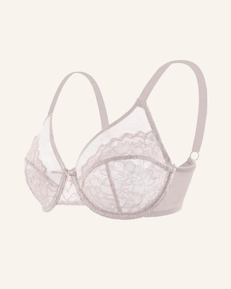 Full Coverage Lace Minimizer Bra - Petal