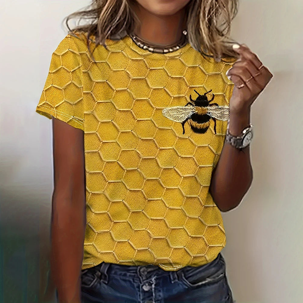 Cartoon Grafische Dames T-shirts Causale Top Met Korte Mouwen Womenimitation Katoen Tees Oversized Vrouwelijke Kleding Dames Zomer Tees