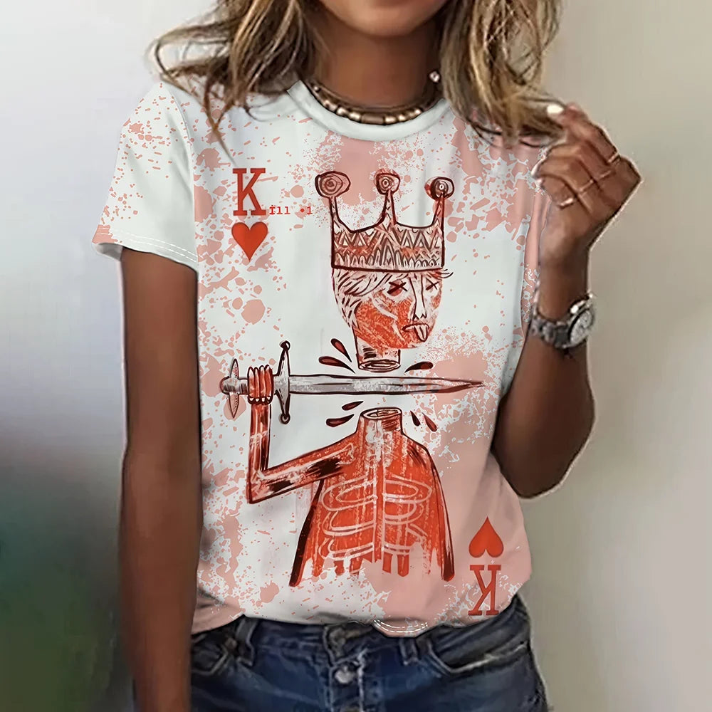 Cartoon Grafische Dames T-shirts Causale Top Met Korte Mouwen Womenimitation Katoen Tees Oversized Vrouwelijke Kleding Dames Zomer Tees
