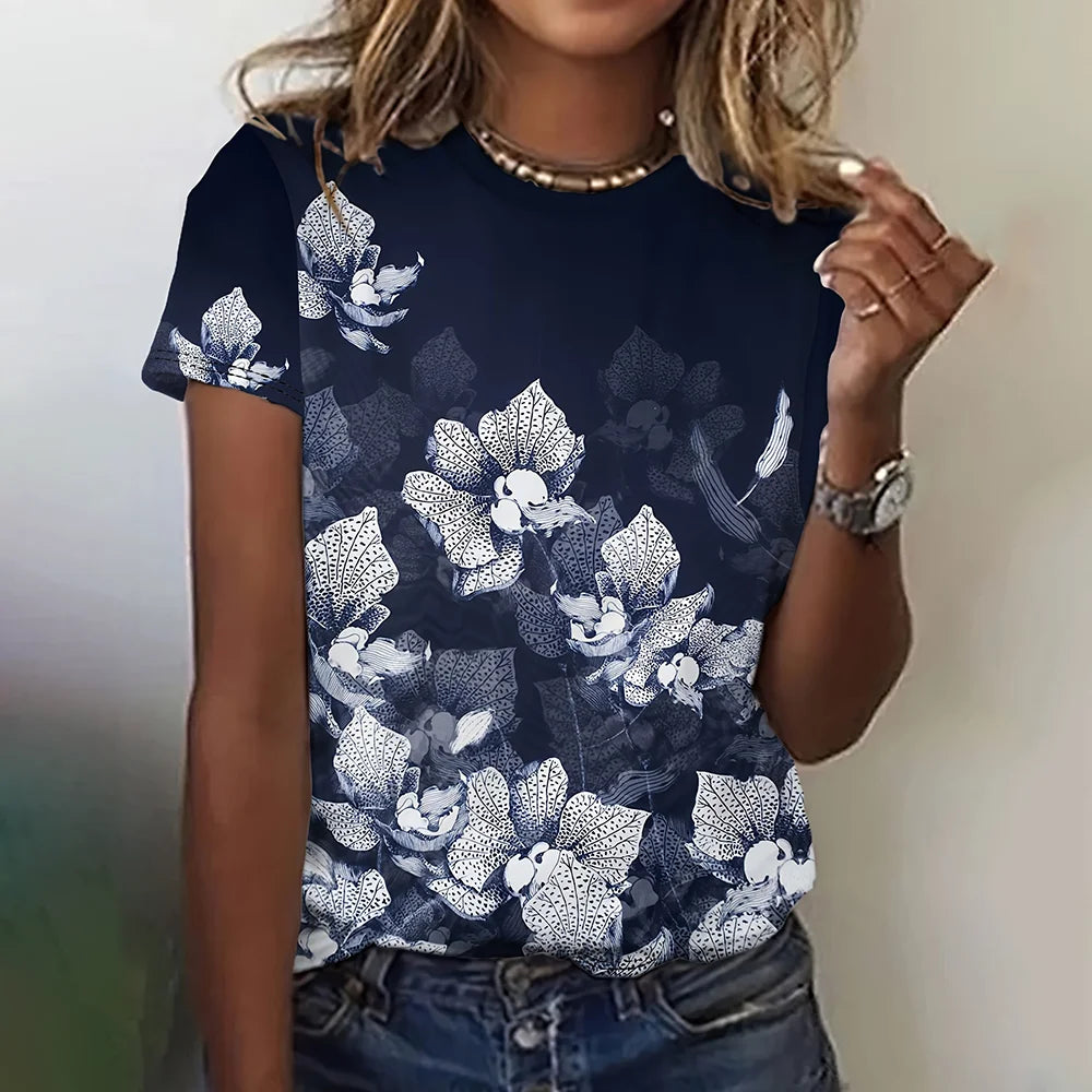 Cartoon Grafische Dames T-shirts Causale Top Met Korte Mouwen Womenimitation Katoen Tees Oversized Vrouwelijke Kleding Dames Zomer Tees